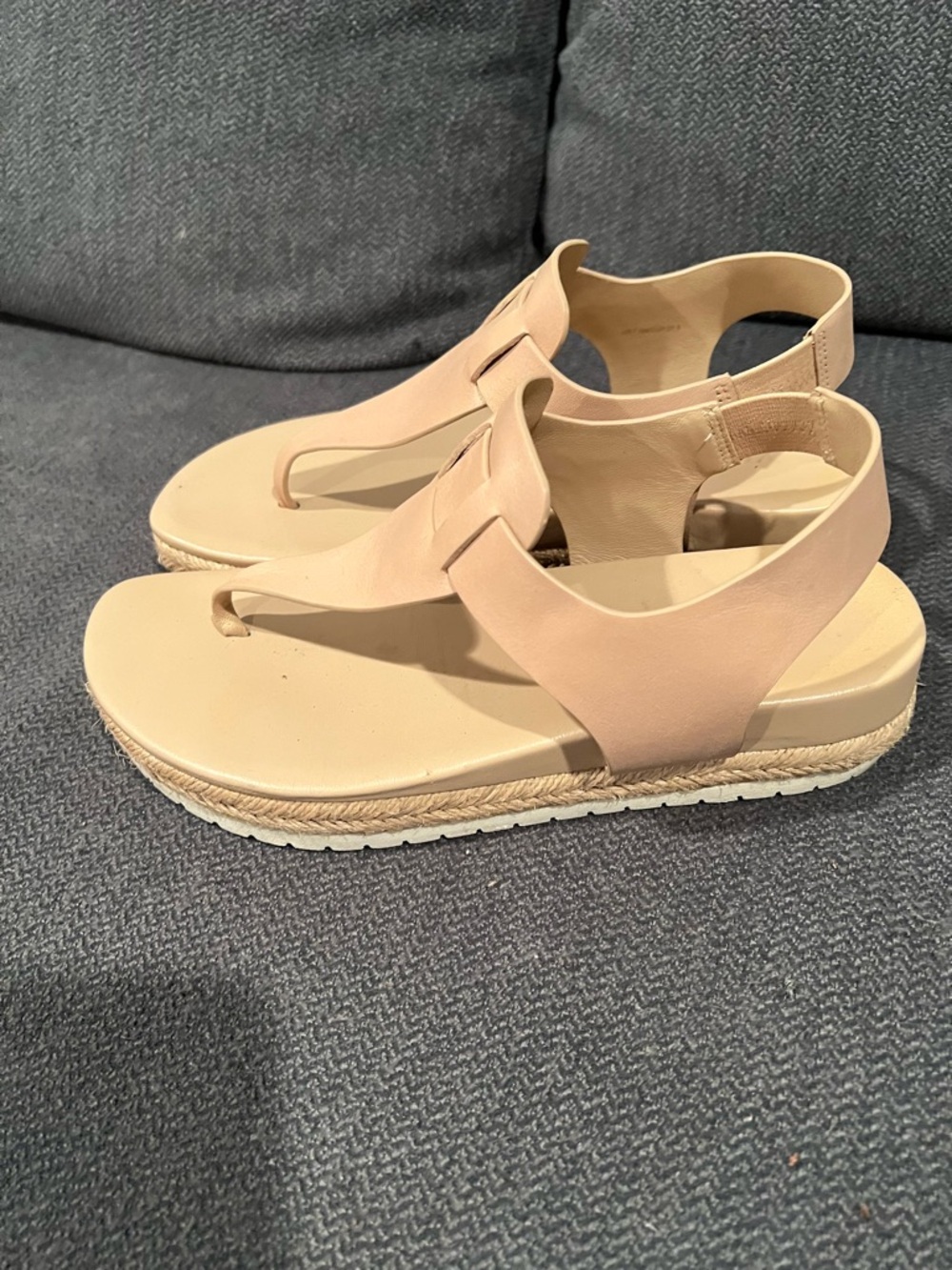 Vince Women’s Beige Espadrille Thong Sandals - Picture 2 of 4